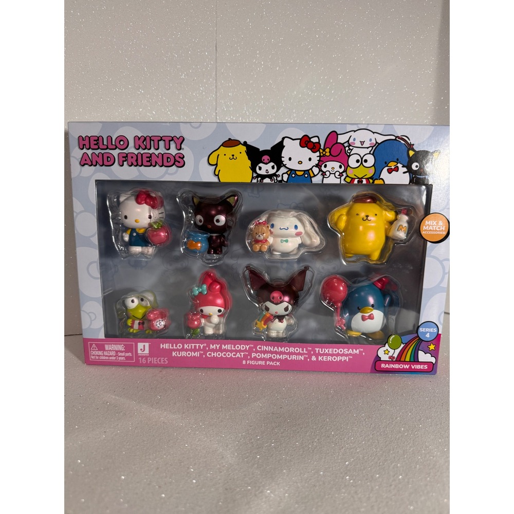 Hello Kitty and Friends Series 4 Rainbow Vibes 8 Figure Pack Jazwares Sanrio